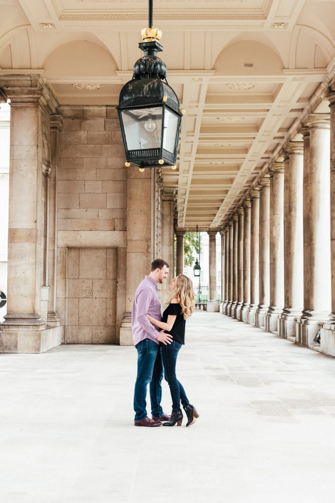Romantic Greenwich engagement couples photoshoot