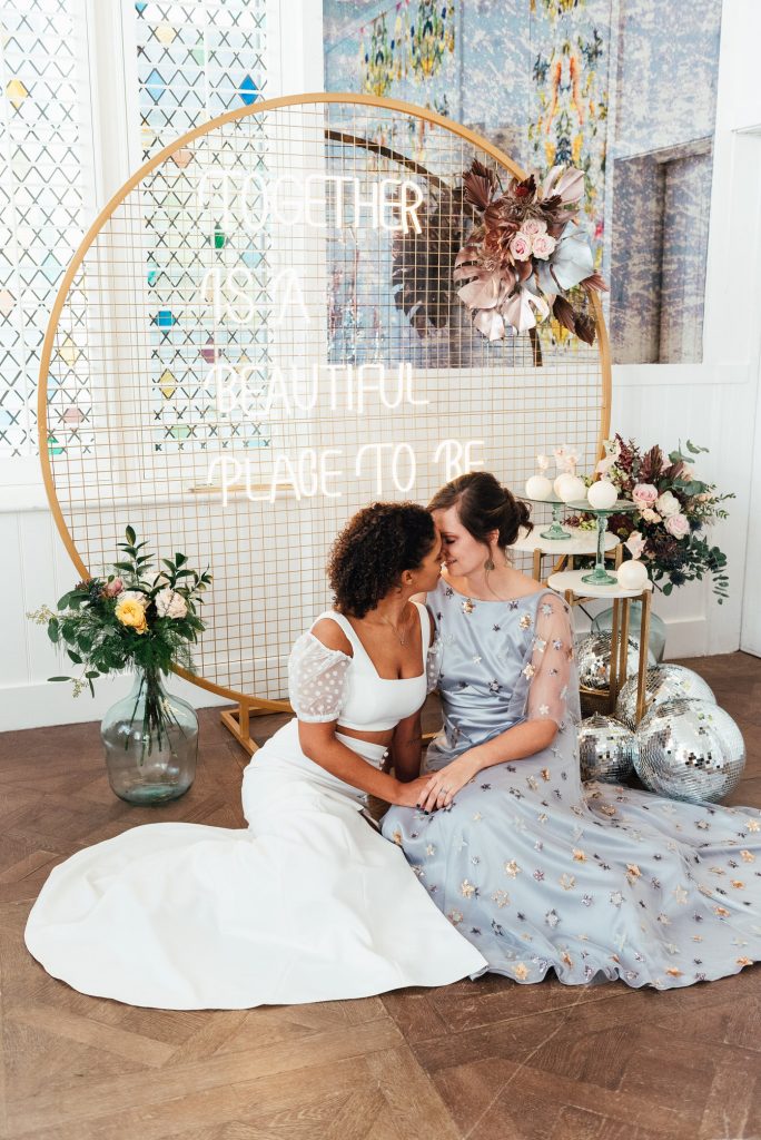 Modern and beautiful styled lgbtq wedding photography