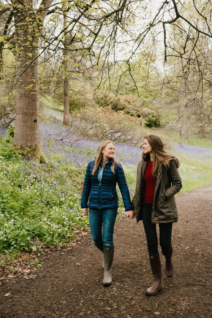 Natural and Candid Couple Walking Together in Winkworth Arboretum