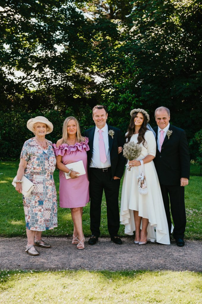 Relaxed Family Group Portrait, Leatherhead Registry Wedding