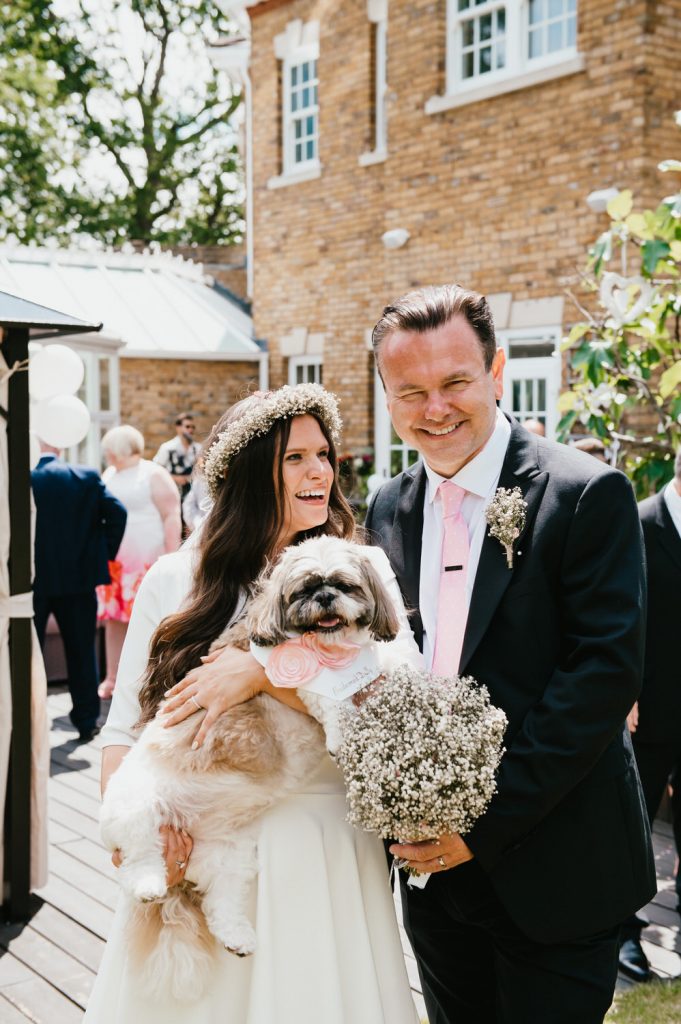 Bride and Groom with Beloved Family Pet