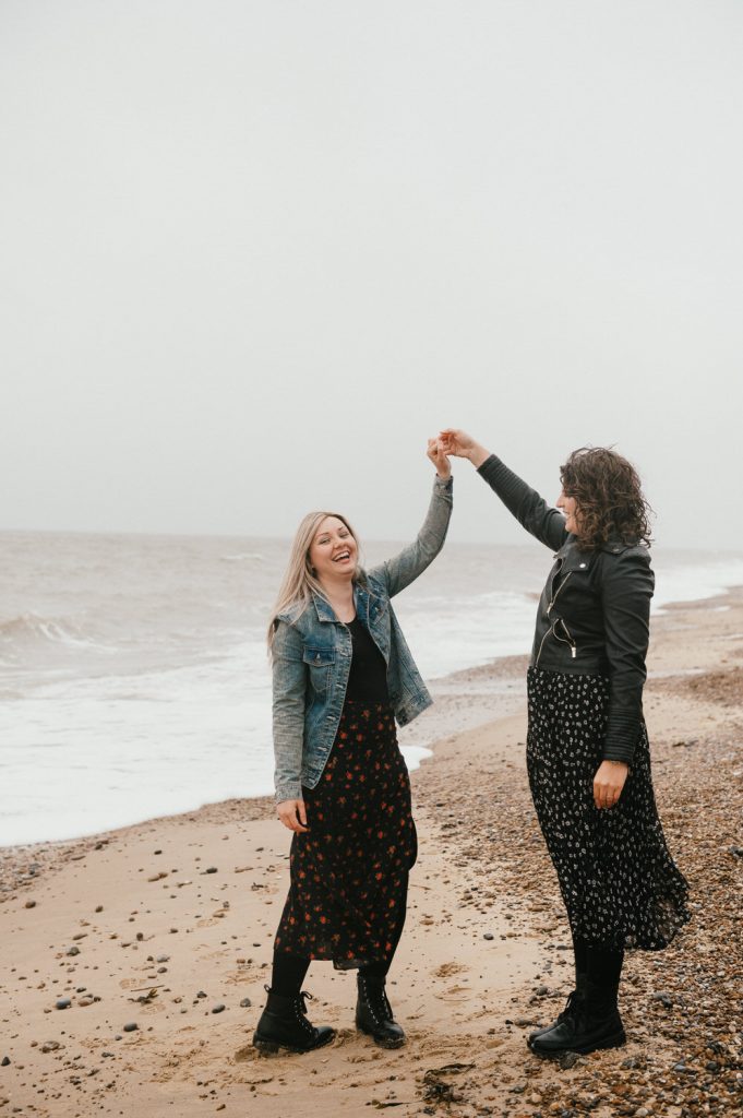 Dancing on The Beach, Creative Engagement Photography