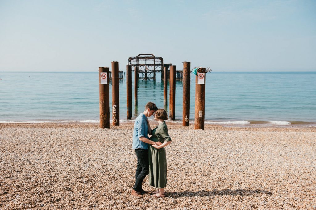 Romantic Maternity Beach Shoot, Brighton