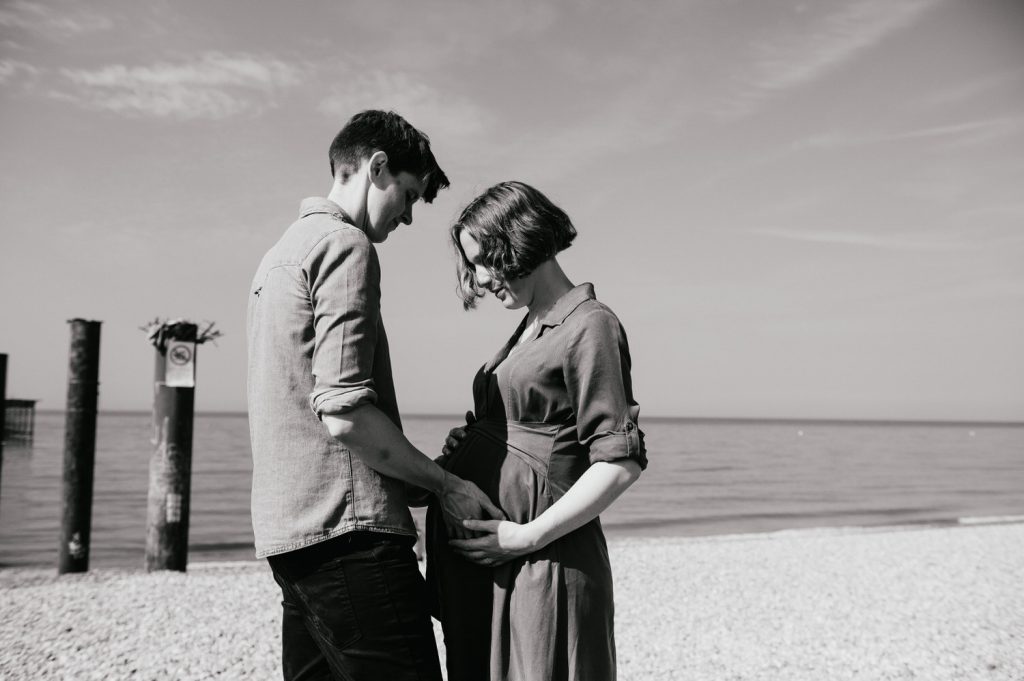 Black and White Creative Brighton Maternity Shoot Photography