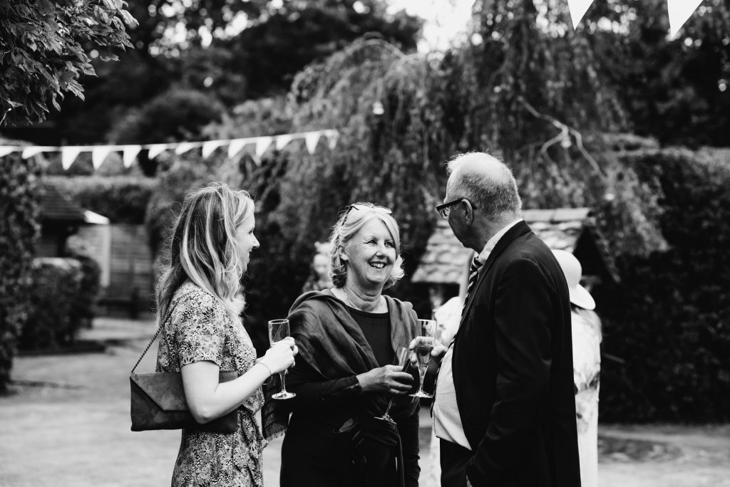 Black and White Candid Wedding Guest Photography