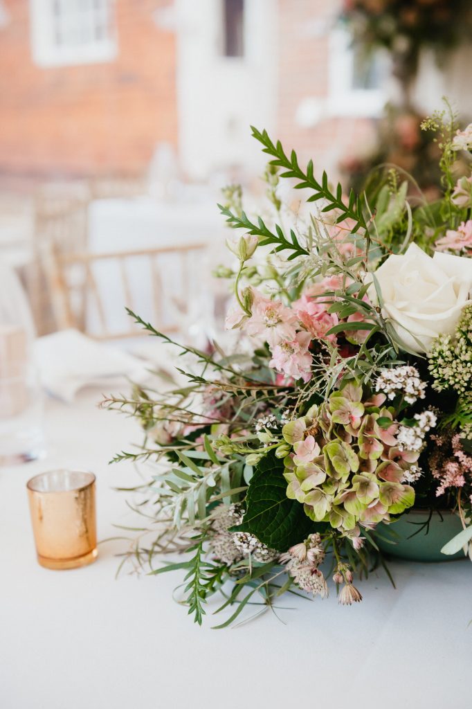 Green and Pastel Wedding Florals
