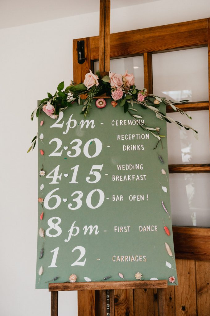 Home Made Running Order with Florals