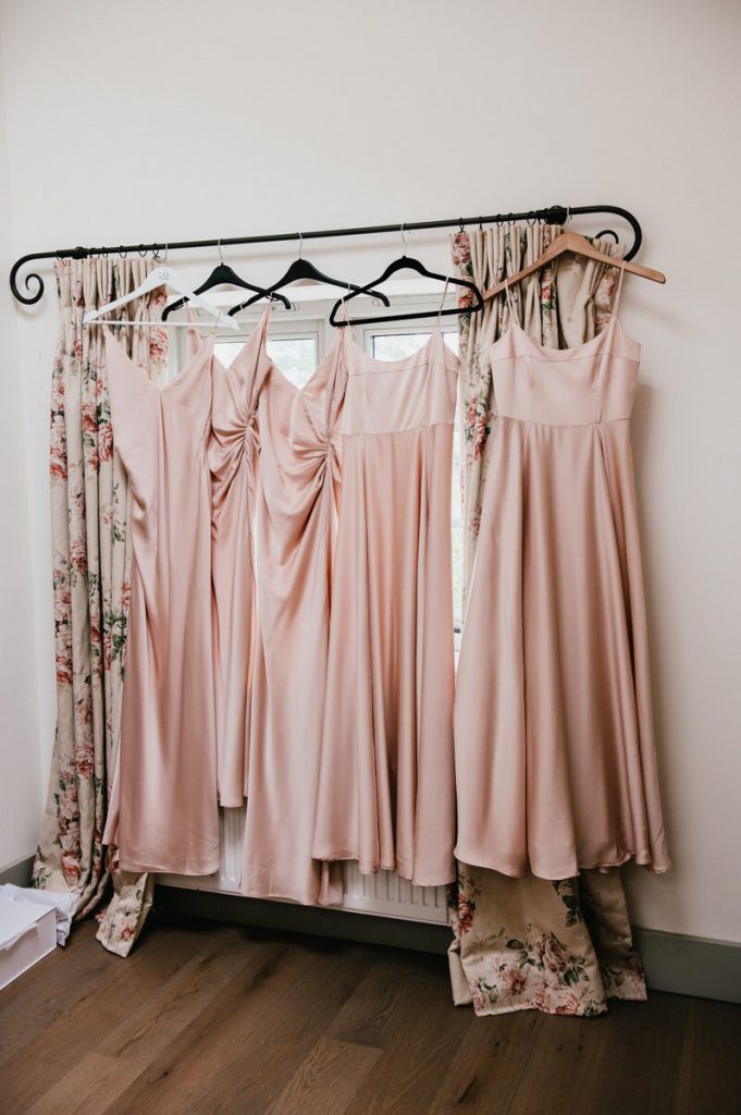 Pastel Pink Silk Bridesmaid Dresses
