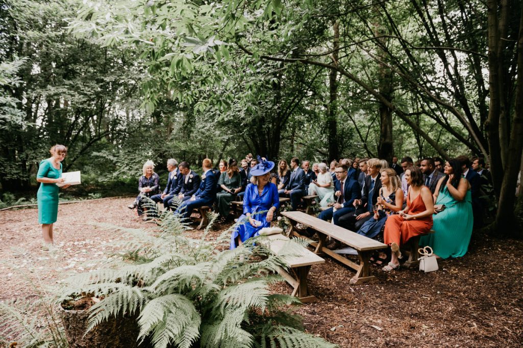 Outdoor Wedding Ceremony in Surrey Woodland