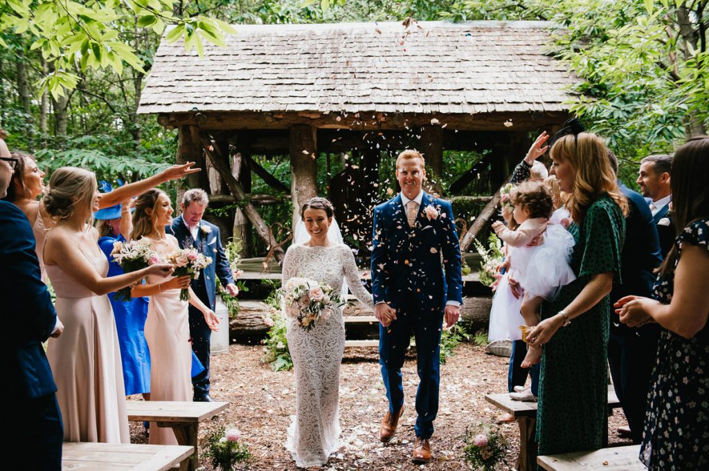 Confetti Exit During Outdoor Wedding Ceremony