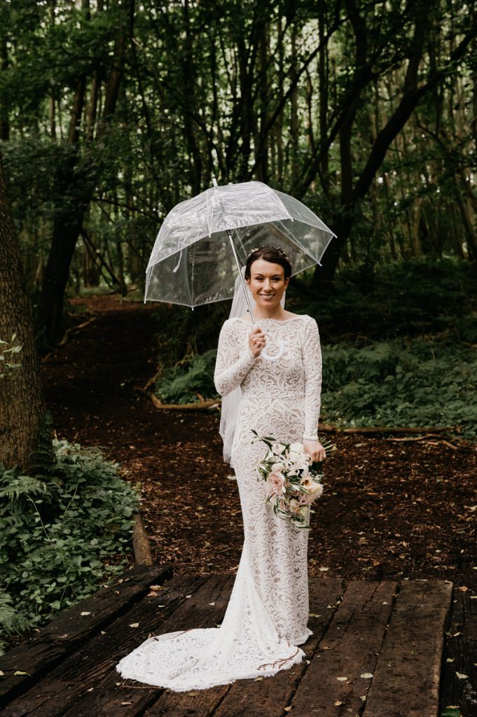 Rainy Bridal Wedding Portrait