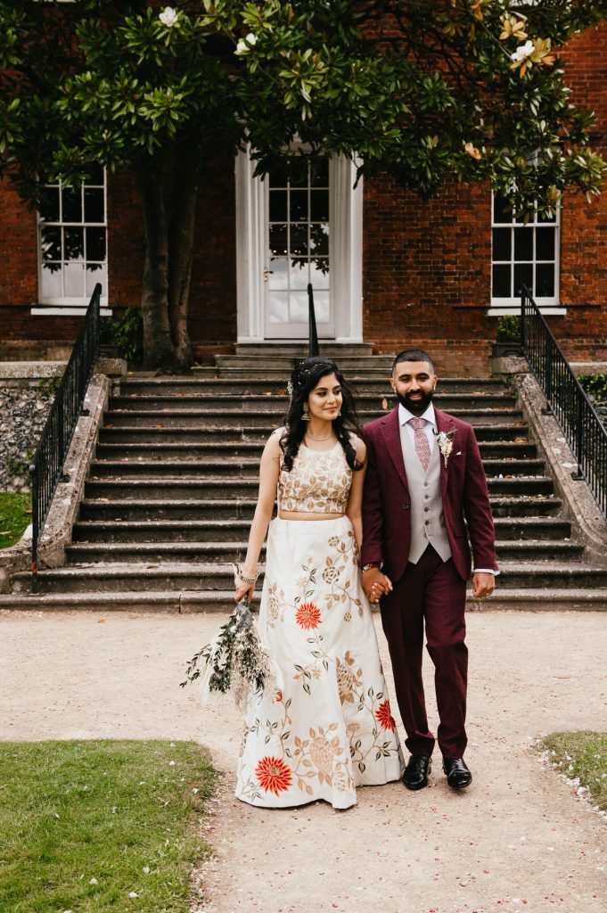 Natural Couples Walking in Leatherhead Registry Office Wedding