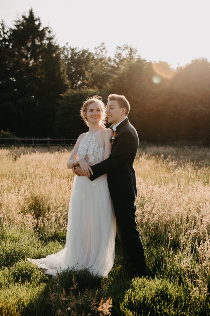 Sunset Wedding Couples Portraits for Summer Cain Manor Wedding