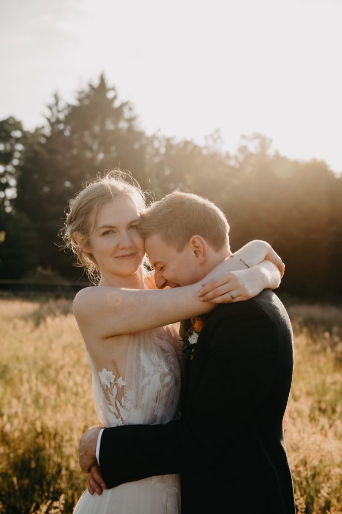 Sunset Wedding Couples Portraits for Summer Cain Manor Wedding