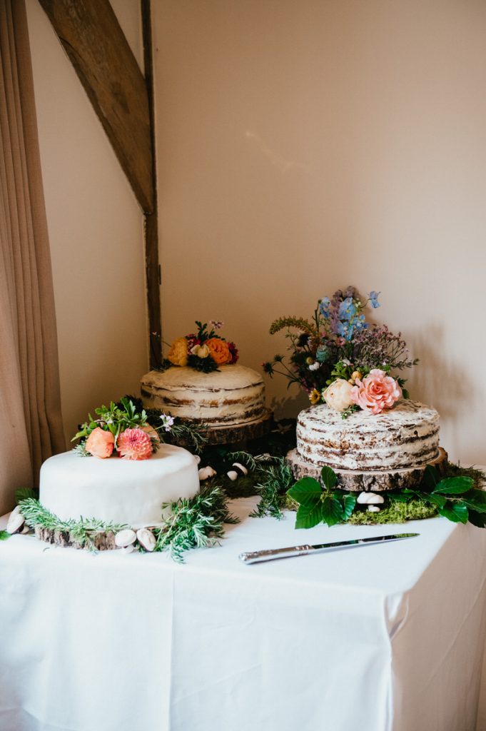 Home Made Wedding Cakes and Rosemary Decor