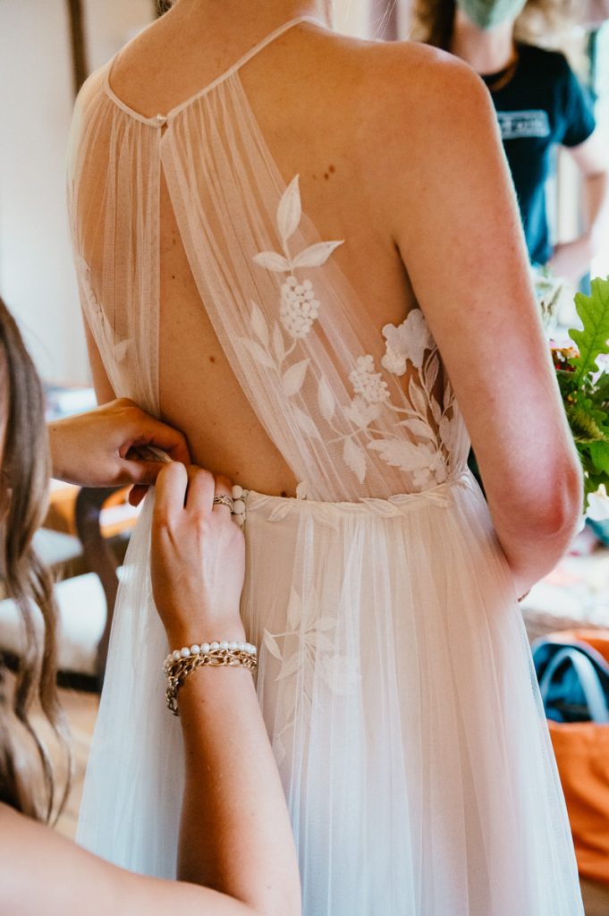 Dress Details During Bridal Preparation
