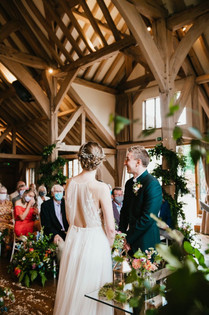 Green and Floral Wedding Ceremony Decor