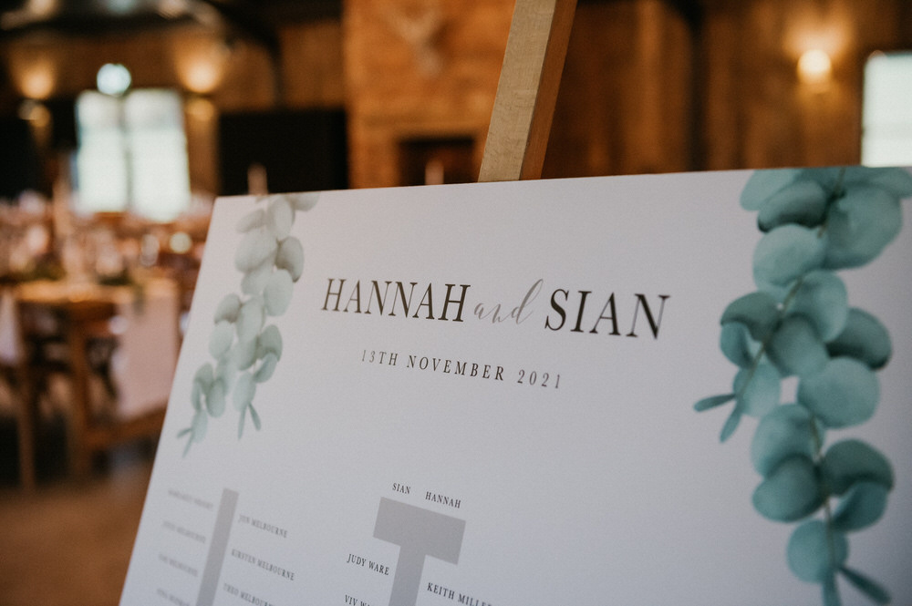 Wedding Seating Chart With Green Foliage Drawing