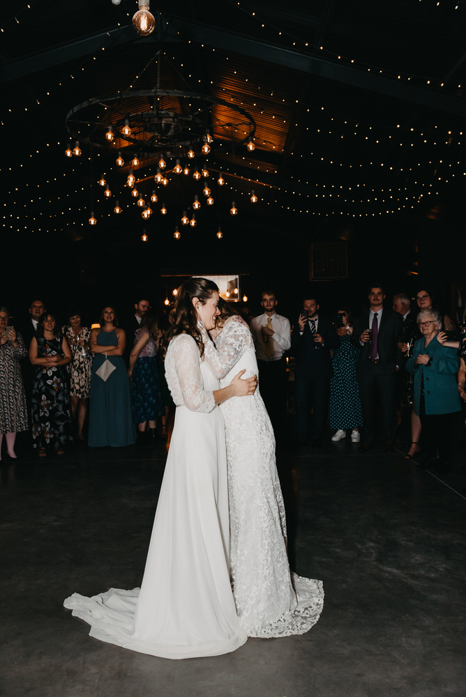 First Dance in Rustic Barn - LGBTQ Wedding Photographer