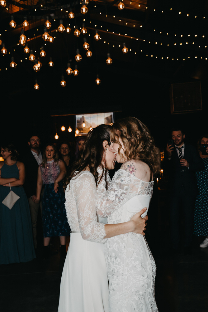 Romantic First Dance in Rustic Barn - LGBTQ Wedding Photographer