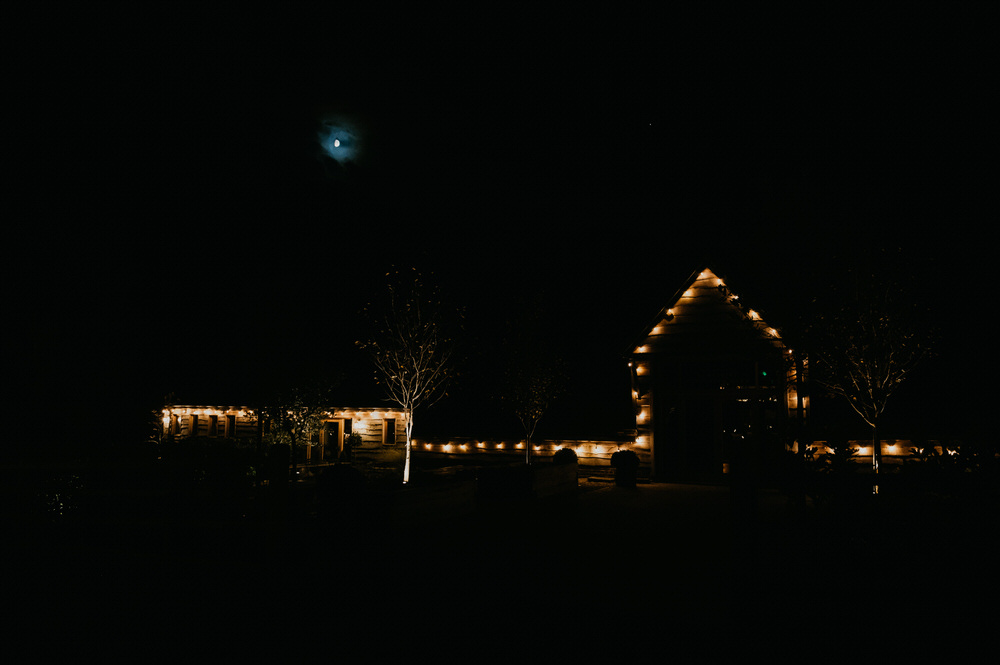 Silchester Barn Wedding Venue at Night