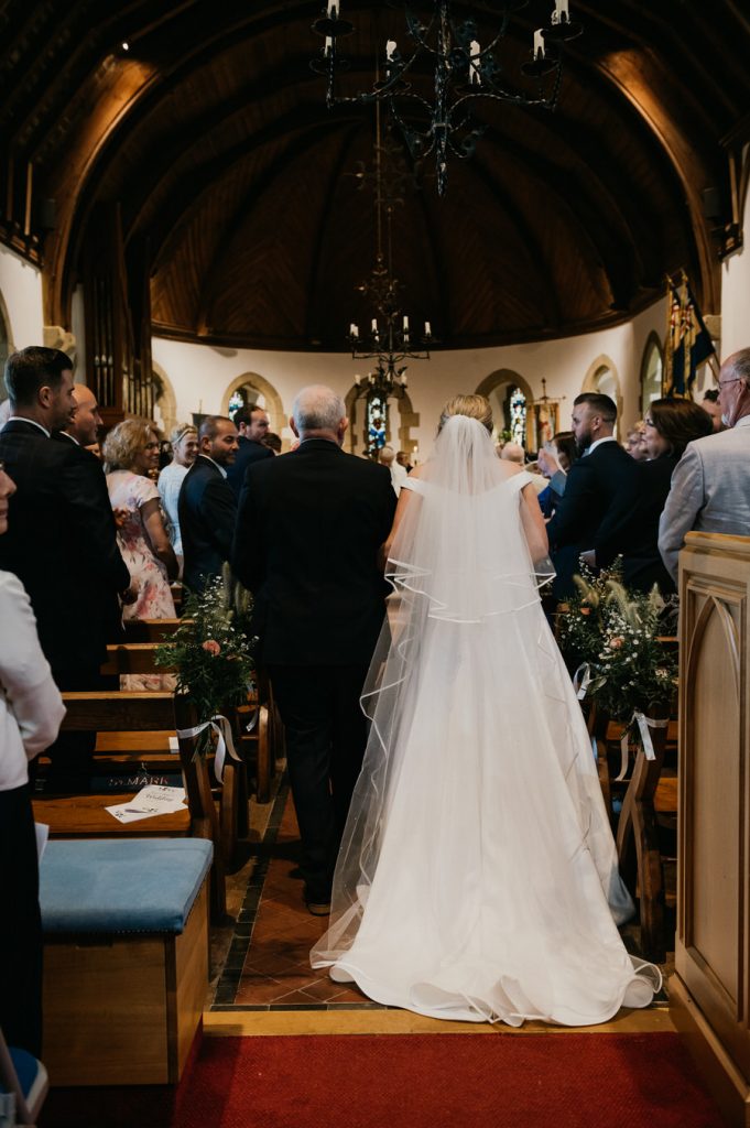 Bride Makes Her Entrance To Church, Surrey Wedding
