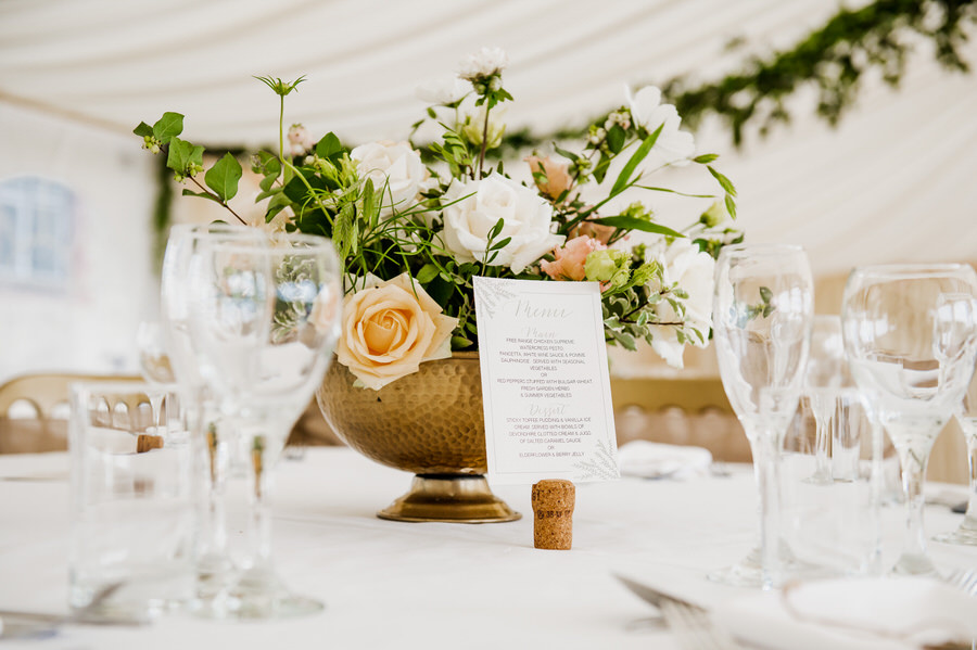 Stylish Wedding Table Menu Display, Surrey Wedding