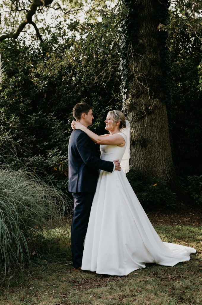 Relaxed Wedding Portrait at Outdoor Surrey Marquee Wedding