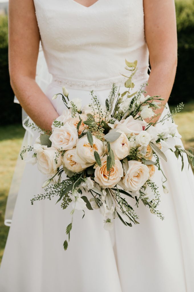 Soft and White Wedding Bouquet Arrangement