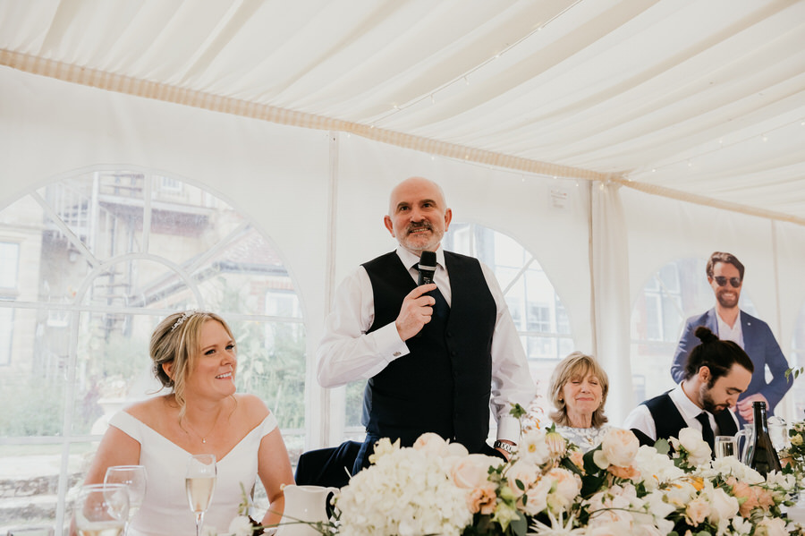 Candid Father of Bride Speech - Elegant Burrows Lea Wedding
