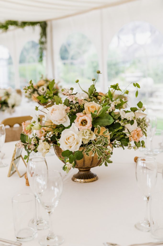 Elegant British Summer Wedding Flower Arrangement