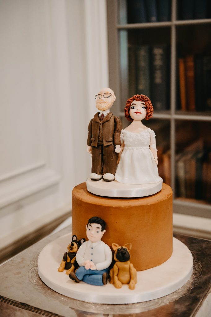 Personalised Wedding Cake and Toppers - Oatlands Park Hotel Wedding