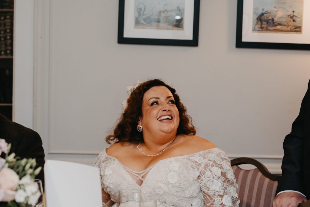Wedding Speech Reactions - Weybridge Registry Wedding - Oatlands Park Hotel Wedding