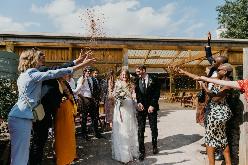 Fun Wedding Confetti Photography - Cotswolds Wedding Photography