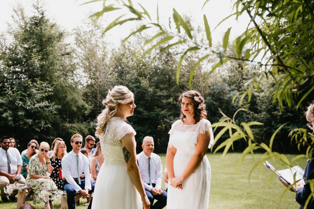 Relaxed Outdoor Wedding Ceremony - Chaucer Barn Wedding