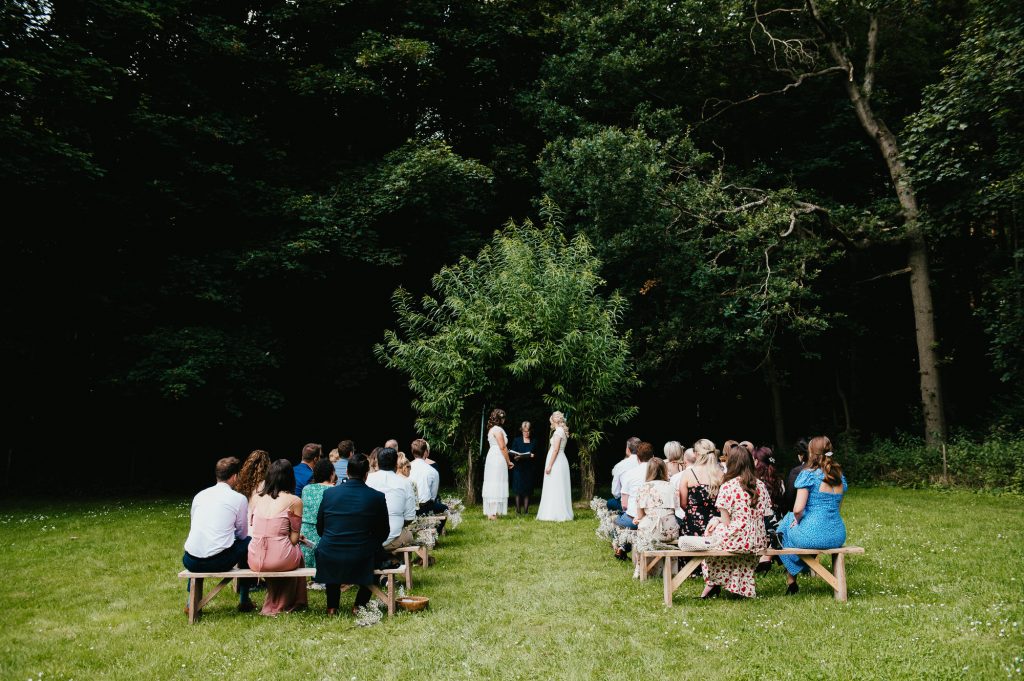 Natural Outdoor Wedding Ceremony - Chaucer Barn Wedding