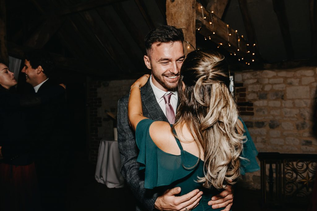 Couples Dance Together on The Dance Floor at Wedding at Bury Court Barn