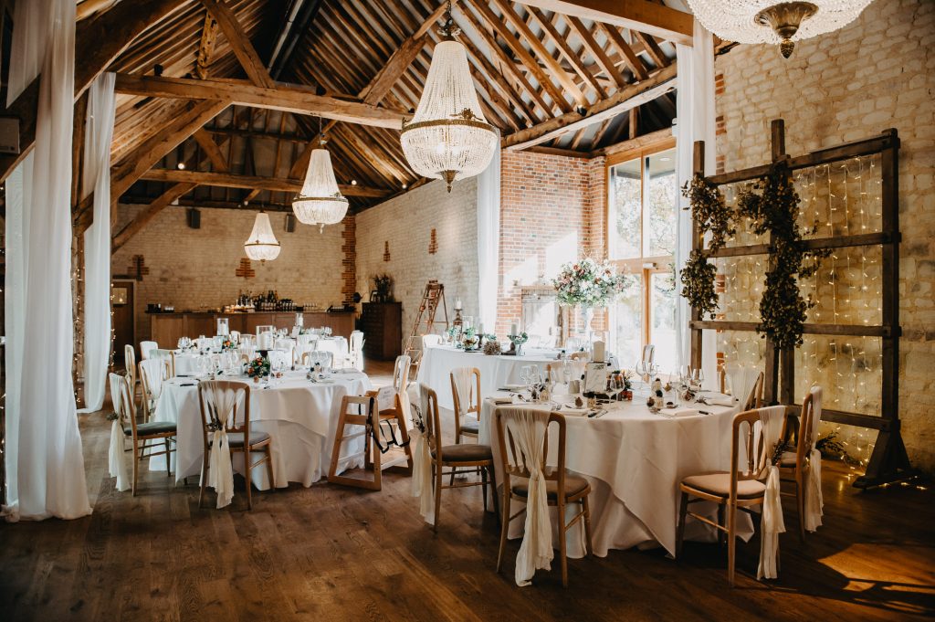 Bury Court Barn Interior - Decorated for the Wedding Breakfast