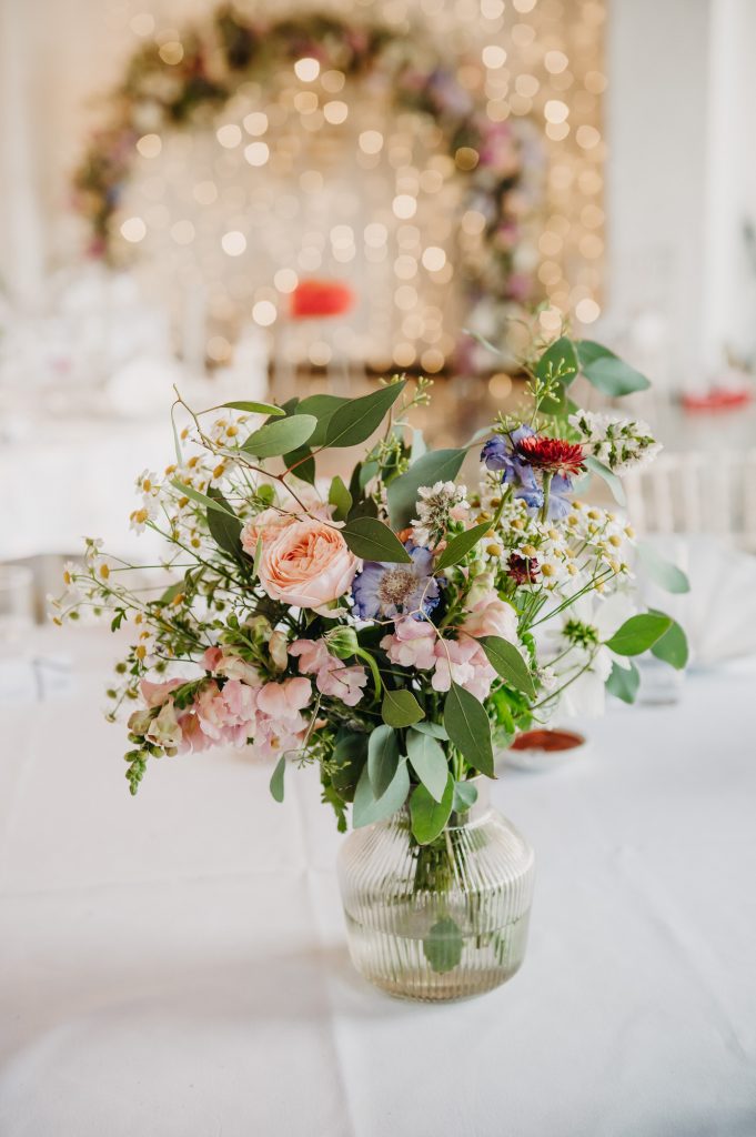 Home Made Wedding Floral Table Decorations - Trinity Buoy Wharf Wedding