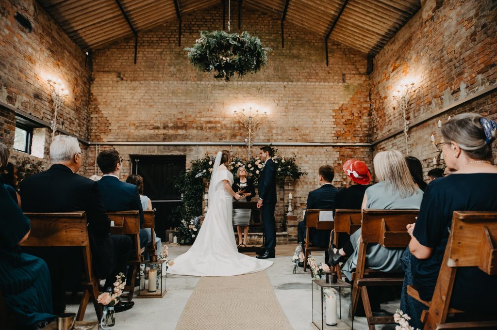 Relaxed Wedding Ceremony Photography - The Barn at Botley Hill wedding. 
