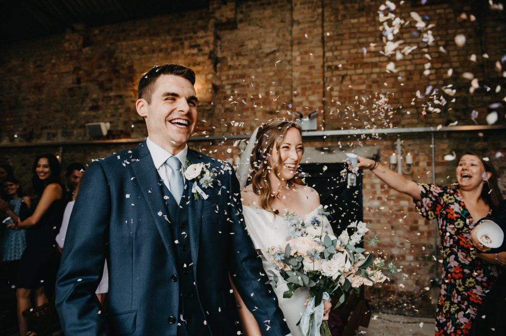 Fun and Candid Confetti Wedding Photography