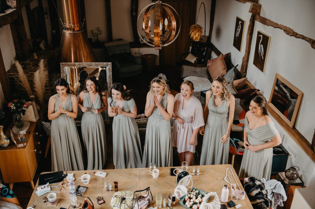 Documentary Wedding Photography - First Look with Bridesmaids