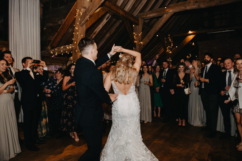 Fun Grittenham Barn Wedding Dance Floor Photography