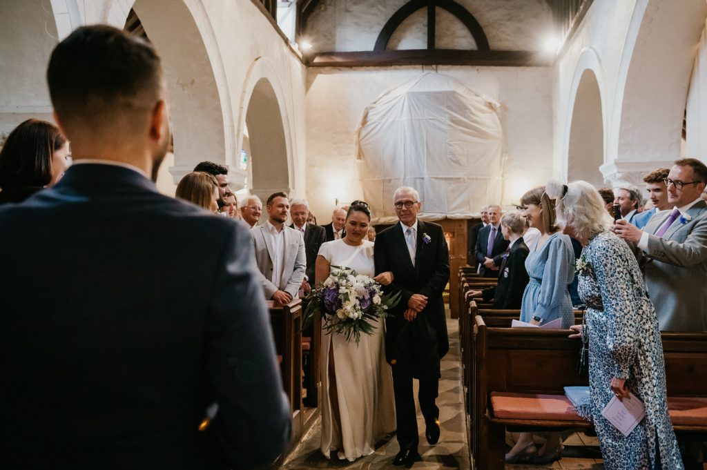 Bridal Procession into Church Ceremony - Surrey Wedding Photography