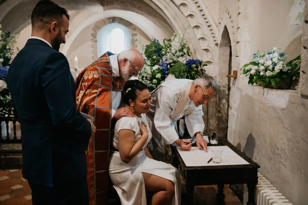 Signing of The Register - Surrey Church Wedding
