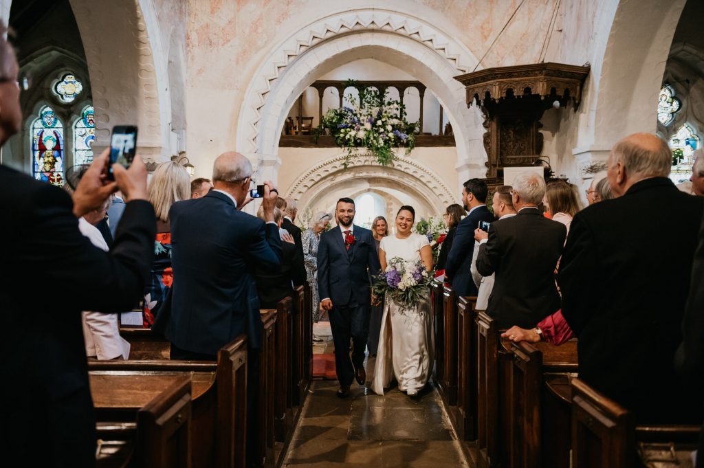 Exiting the Wedding Ceremony - Surrey Village Hall Wedding
