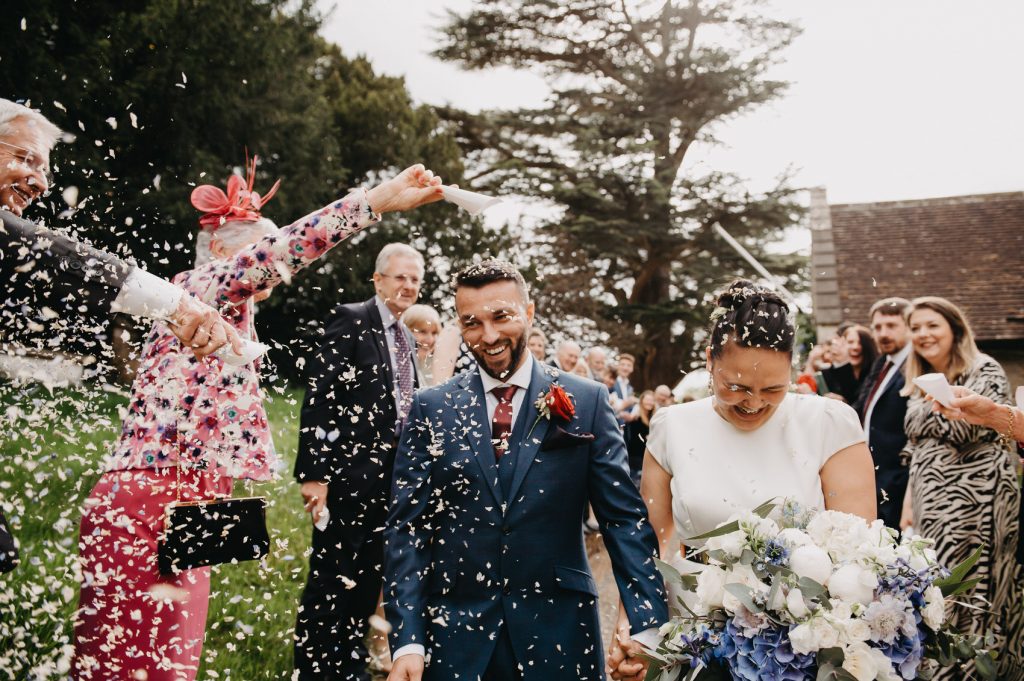 Fun and Candid Confetti Photography - Surrey Wedding
