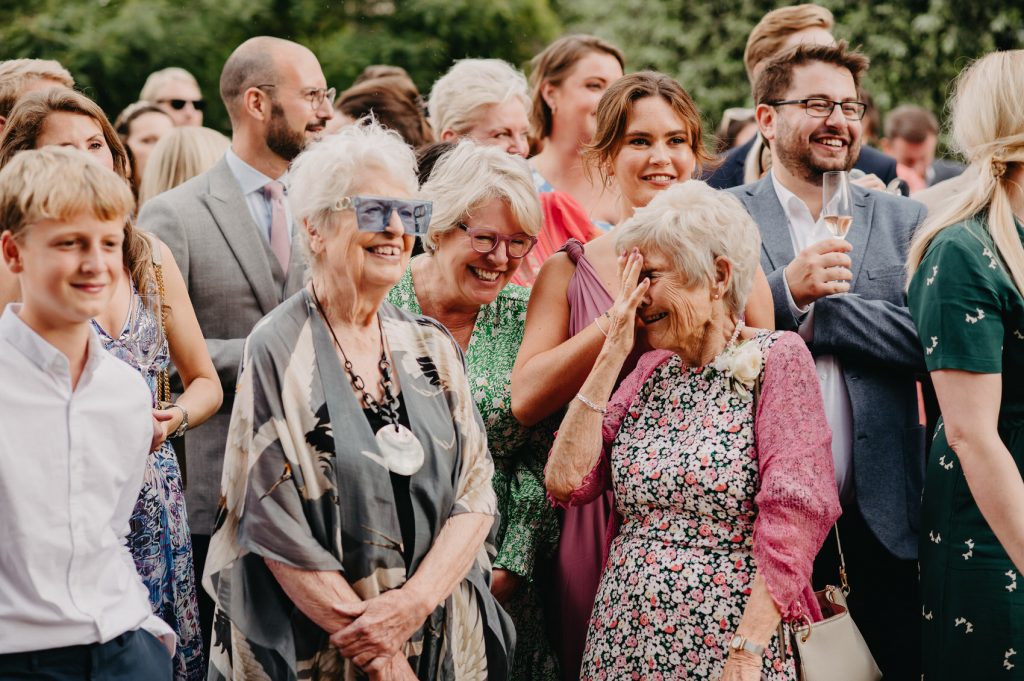 Fun and Candid Wedding Guest Reactions - Wedding at Bury Court Barn