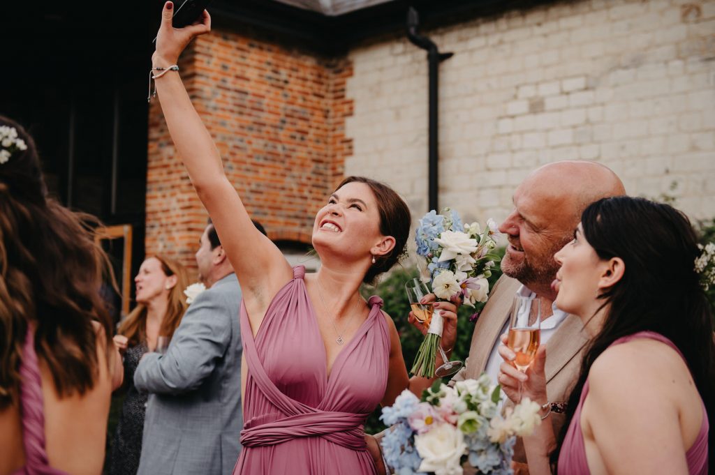 Guests Relax at Wedding Reception - Candid Guest Selfie 