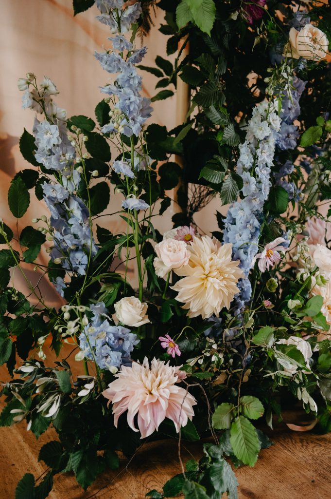 English Floral Wedding Arrangements - Bury Court Barn Wedding